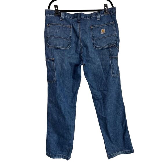 Carhartt Mens Rugged Flex Relaxed Fit Utility Jean Medium Wash Size 40x32 - Picture 2 of 14